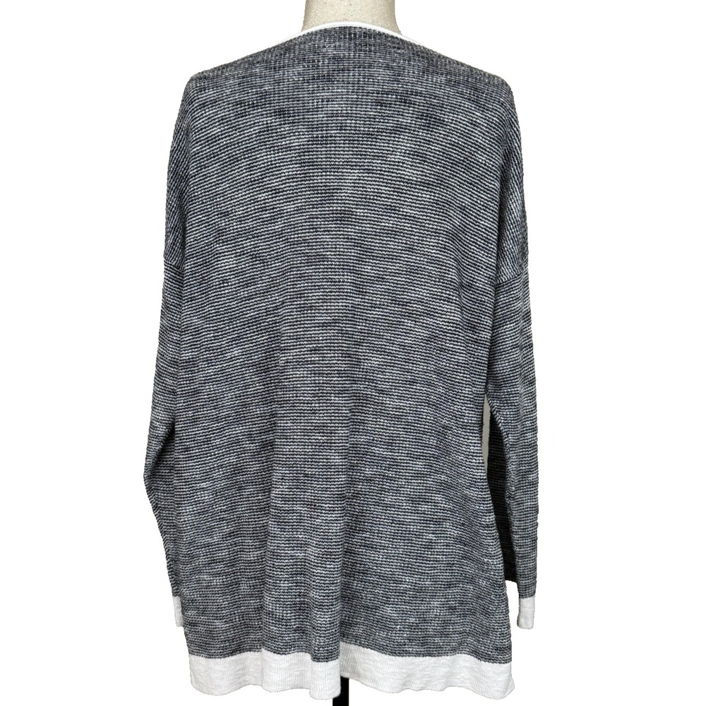 Eileen Fisher Sweater Tunic Womens L Gray Organic Linen Cotton Knit Minimalist - Picture 2 of 8